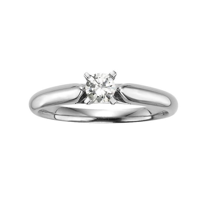 Round-cut Igl Certified Diamond Solitaire Engagement Ring In 14k White Gold (1/4 Ct. T.w.), Women's, Size: 5