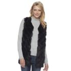 Women's Napa Valley Faux Fur Vest, Size: Small, Black