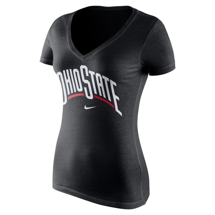Women's Nike Ohio State Buckeyes Wordmark Tee, Size: Large, Black