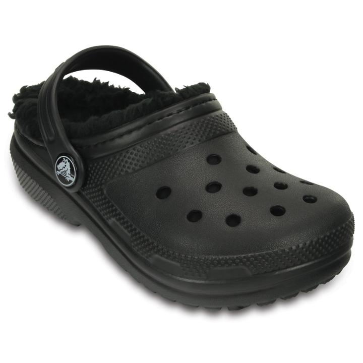 Crocs Classic Lined Boys' Clogs, Size: 6 T, Grey Other