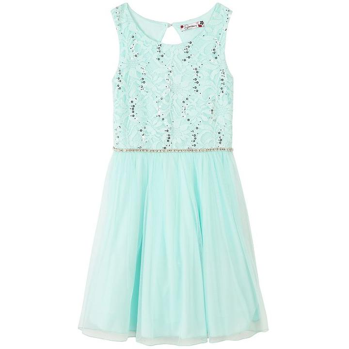 Girls 7-16 Speechless Glitter Bodice Tulle Skirt Dress, Girl's, Size: 8, Blue Other