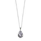 Tori Hill Sterling Silver Purple Glass & Marcasite Flower Teardrop Pendant, Women's, Size: 18