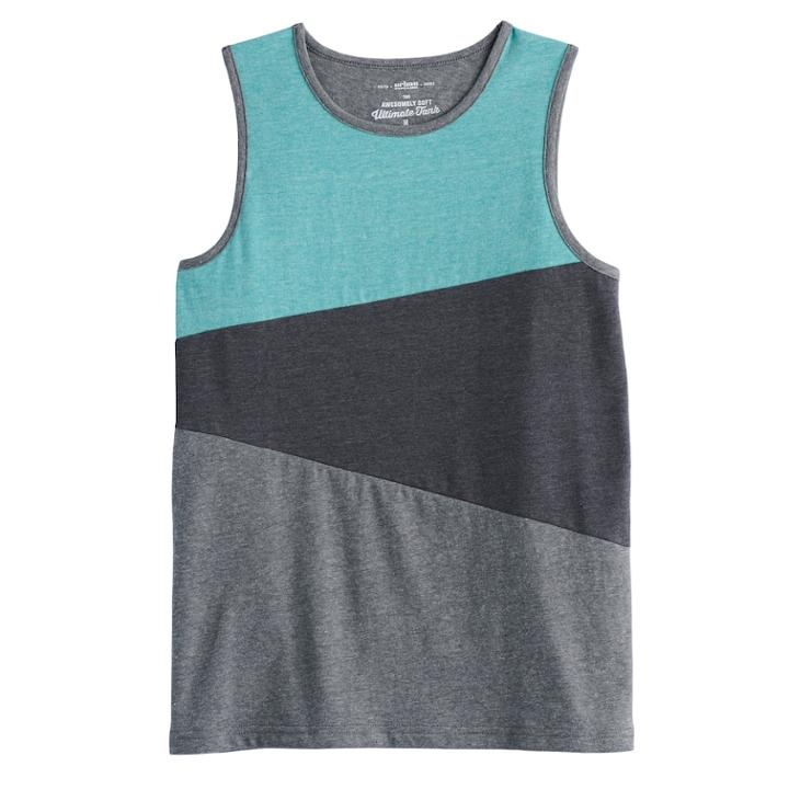 Boys 8-20 Urban Pipeline&reg; Colorblock Ultimate Tank, Size: Large, Turquoise/blue (turq/aqua)