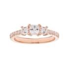 14k Gold 1 Carat T.w. Igl Certified Diamond Princess Cut 3-stone Engagement Ring, Women's, Size: 6.50, White