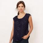 Women's Lc Lauren Conrad Pleated Top, Size: Small, Blue