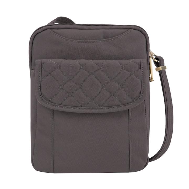 Travelon Anti-theft Signature Quilted Slim Pouch, Women's, Grey
