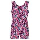 Girls 4-14 Jacques Moret Garden Of Flowers Biketard Leotard, Girl's, Size: Medium, Brown Over