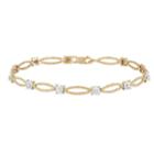 14k Gold Over Silver Diamond Accent Rope Link Bracelet, Women's, White