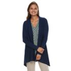 Women's Dana Buchman Open-front Ribbed Cardigan, Size: Medium, Blue
