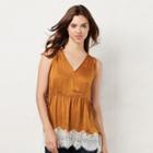 Women's Lc Lauren Conrad Lace Tunic, Size: Small, Med Brown