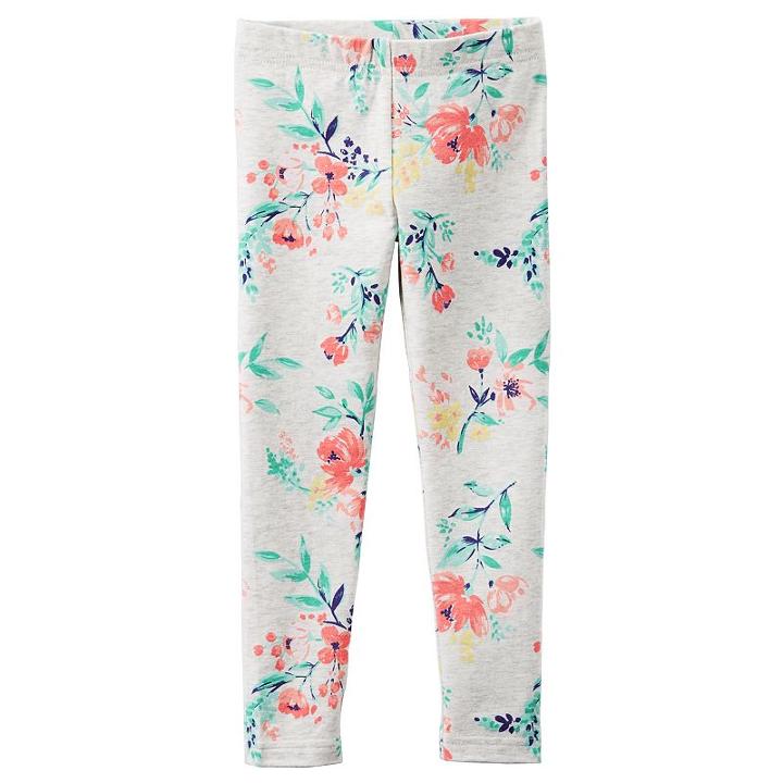 Girls 4-8 Carter's Printed Leggings, Girl's, Size: 4, Light Grey