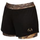 Women's Realtree Altitude Camo Mesh Layered Shorts, Size: Large, Black