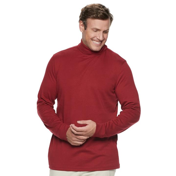 Big & Tall Croft & Barrow&reg; Classic-fit Easy-care Turtleneck, Men's, Size: Xl Tall, Med Red