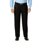 Big & Tall J.m. Haggar Premium Classic-fit Stretch Sharkskin Pleated Dress Pants, Men's, Size: 46x30, Black