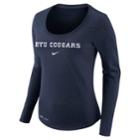 Women's Nike Byu Cougars Slubbed Dri-fit Tee, Size: Xl, Blue (navy)