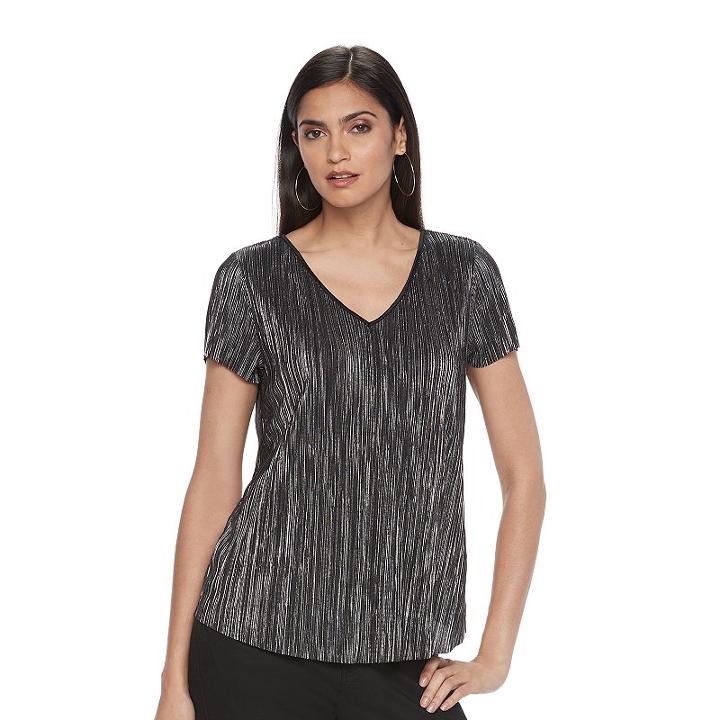 Women's Jennifer Lopez Crossover Tee, Size: Xxl, Black
