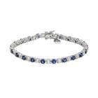 Lab-created Blue & White Sapphire Sterling Silver Bracelet, Women's
