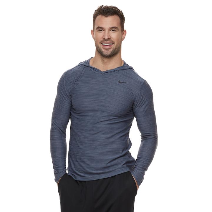 Men's Nike Lightweight Breathe Hoodie, Size: Xl, Grey (charcoal)