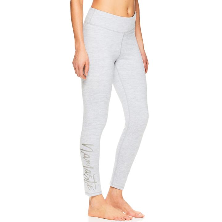 Women's Gaiam Om Prism Namaste Graphic Midrise Ankle Leggings, Size: Large, White