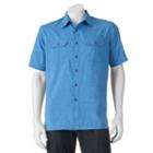 Men's Croft & Barrow&reg; Classic-fit Solid Outdoor Performance Button-down Shirt, Size: Large, Blue (navy)