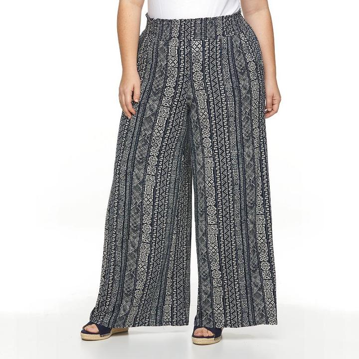 Plus Size French Laundry Printed Palazzo Pants, Women's, Size: 2xl, Blue Other