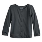 Baby Girl Jumping Beans&reg; Button-up Cardigan Sweater, Size: 12 Months, Dark Grey
