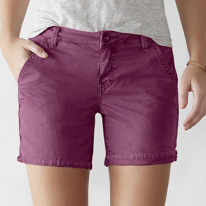 Women's Sonoma Goods For Life&trade; Chino Shorts, Size: 10, Med Purple