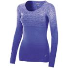 Women's Asics Seamless Long Sleeve Top, Size: Large, Med Blue