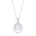 Sterling Silver Blue Chalcedony Oval Pendant, Women's, Size: 18