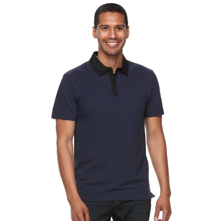 Men's Apt. 9&reg; Flex Stretch Pique Polo, Size: Medium, Blue