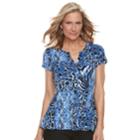 Women's Dana Buchman Peplum Hem Shirt, Size: Large, Brt Blue