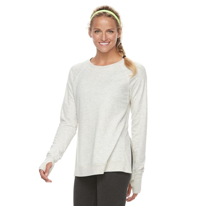 Women's Tek Gear&reg; Vented Long Sleeve Top, Size: Medium, Light Grey