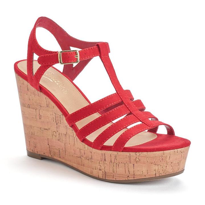 Candie's&reg; Lunar Women's Wedge Sandals, Girl's, Size: 6, Med Red