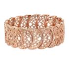 1928 Rose Gold Tone Filigree Stretch Bracelet, Women's, Size: 7.5, Pink