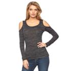 Women's Juicy Couture Space-dye Cold-shoulder Top, Size: Xl, Black