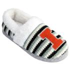 Women's Illinois Fighting Illini Striped Sweater Slipers, Size: Large, White