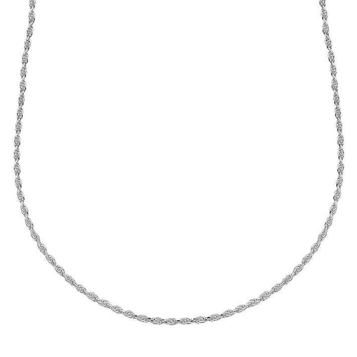 Splendid Silver Silver-bonded Rope Chain Necklace - 16-in, Women's, Size: 16, Grey