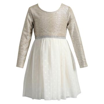 Girls 4-6x Youngland Metallic Dress, Size: 4, Gold