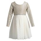 Girls 4-6x Youngland Metallic Dress, Size: 4, Gold