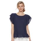 Women's Dana Buchman Flutter Sleeve Peplum Top, Size: Small, Blue