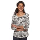 Women's Croft & Barrow&reg; Slubbed Scoopneck Tee, Size: Xs, Lt Beige