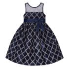Girls 7-16 & Plus Size American Princess Glitter Square Illusion Dress, Girl's, Size: 14 1/2, Blue (navy)