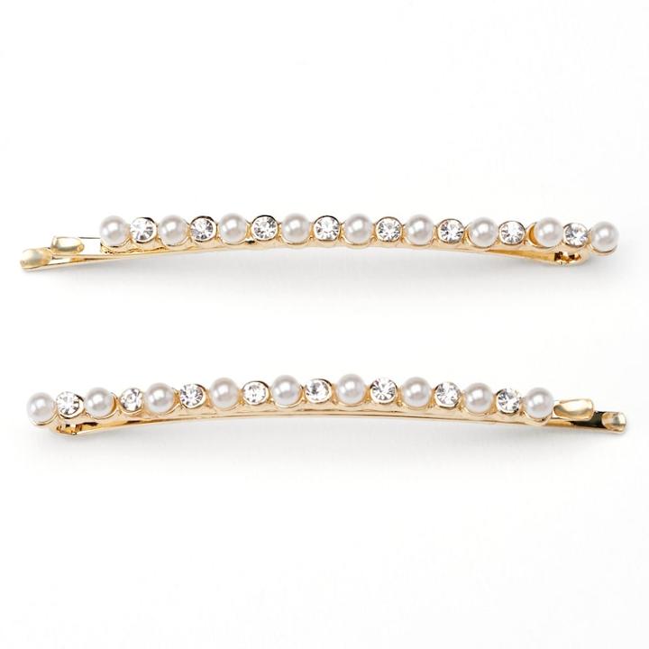 Lc Lauren Conrad Simulated Pearl Bobby Pin Set, Women's, White