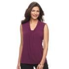 Women's Dana Buchman Knot-front Top, Size: Medium, Dark Red