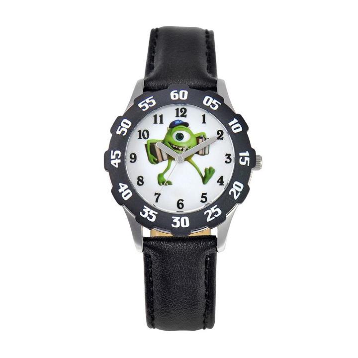 Disney / Pixar Monsters University Mike Juniors' Leather Watch, Girl's, Black