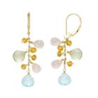 14k Gold Gemstone Briolette Drop Earrings, Women's, Multicolor