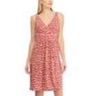 Women's Chaps Print Surplice Fit & Flare Dress, Size: Xs, Red