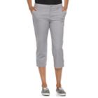 Women's Croft & Barrow&reg; Essential Button-hem Twill Capris, Size: 16, Grey
