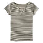 Girls 4-12 Carter's Striped Ribbed Top, Size: 10-12, Black Stripe