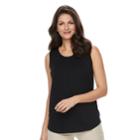 Women's Croft & Barrow&reg; Pleated Swing Tank, Size: Medium, Black